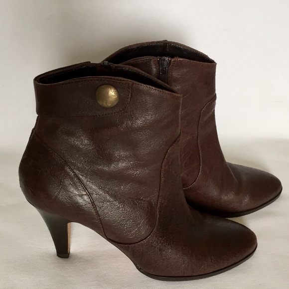 Faconnable Brown leather ankle boots  Size 9M  EUC - Picture 3 of 8